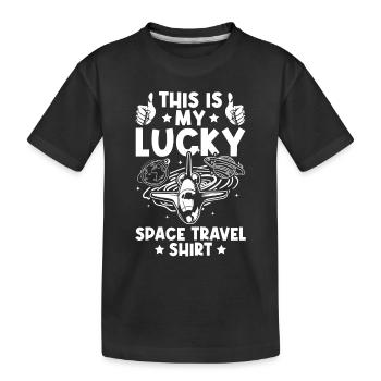 This Is My Lucky Space Travel Shirt Space Explorat - Kids' Premium Organic T-Shirt - black - Front