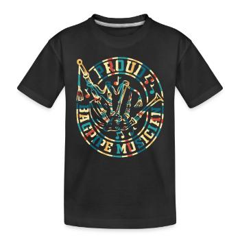 Proud Bagpipe Musician - Bagpipe Player Bagpiper - Kinder Premium Bio T-Shirt - Schwarz - Vorne