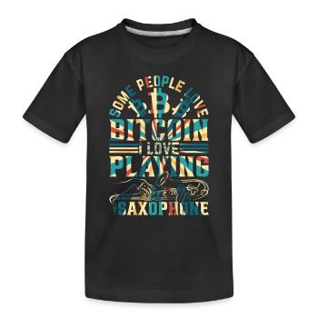 Saxophoniste - J’adore jouer du saxophone - T-shirt bio Premium Enfant - noir - Devant