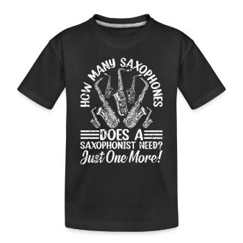 De combien de saxophones un saxophoniste a-t-il besoin ? - T-shirt bio Premium Enfant - noir - Devant
