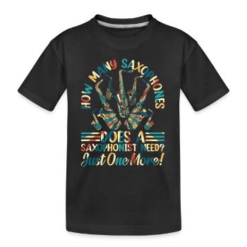 De combien de saxophones un saxophoniste a-t-il besoin ? Saxop - T-shirt bio Premium Enfant - noir - Devant
