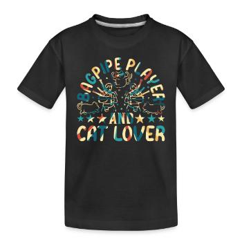 Bagpipe Player And Cat Lover - Bagpiper Music & Ca - Kids' Premium Organic T-Shirt - black - Front