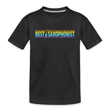 Meilleur saxophoniste saxophoniste amateur de musique Saxophones - T-shirt bio Premium Enfant - noir - Devant