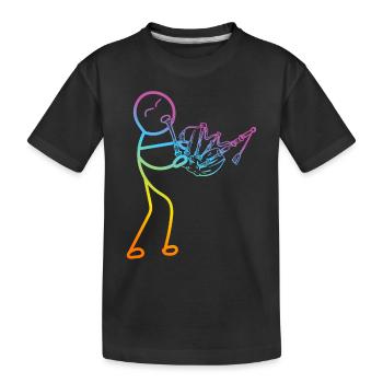 Funny Bagpipe Player - Funny Stick Figure Bagpiper - T-shirt bio Premium Enfant - noir - Devant