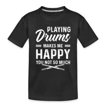 Joueur de batterie - Jouer de la batterie me rend heureux - T-shirt bio Premium Enfant - noir - Devant