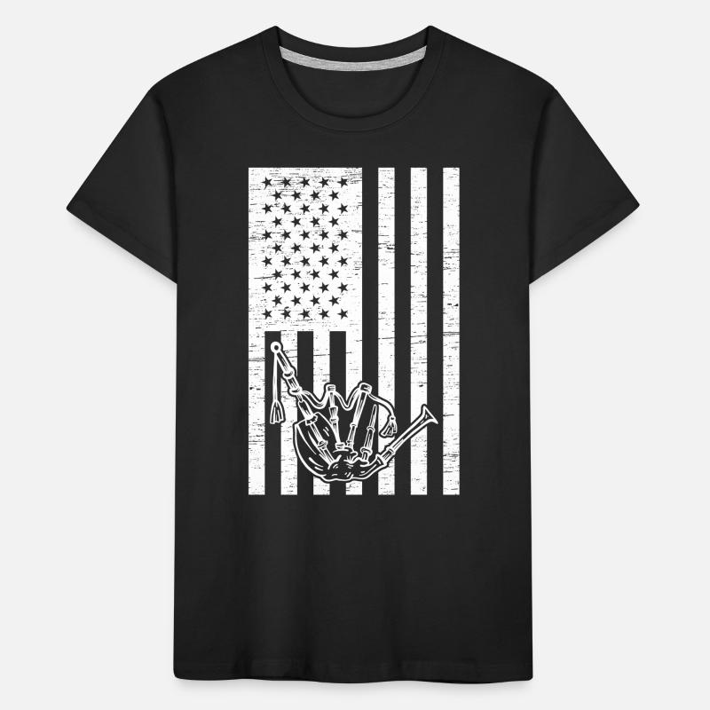 Cornemuse Drapeau américain Cornemuse Drapeau américain Cornemuse T-shirt bio Premium Enfant