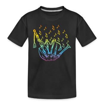Bagpipe With Music Notes Bagpiper Bagpipe Musician - Kinder Premium Bio T-Shirt - Schwarz - Vorne