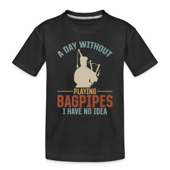 Une journée sans jouer de la cornemuse dont je n’ai aucune idée Funn - T-shirt bio Premium Enfant - noir - Devant