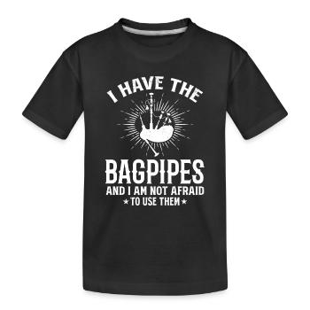 Funnf Bagpipe Player - Funny Bagpiper - T-shirt bio Premium Enfant - noir - Devant