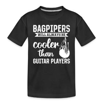 Les joueurs de cornemuse seront toujours plus cool que les guitaristes - T-shirt bio Premium Enfant - noir - Devant