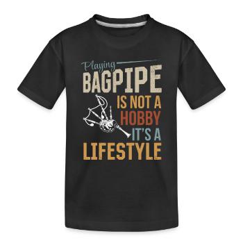Jouer de la cornemuse n’est pas un passe-temps, c’est un style de vie - B - T-shirt bio Premium Enfant - noir - Devant