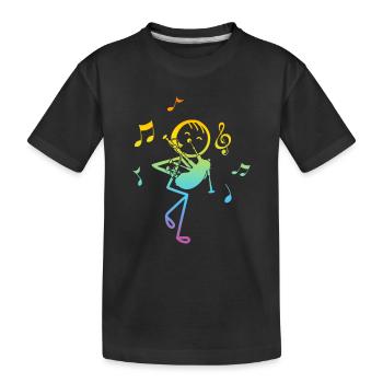 Funny Stick Figure Bagpiper - Funny Bagpipe Player - Kinder Premium Bio T-Shirt - Schwarz - Vorne