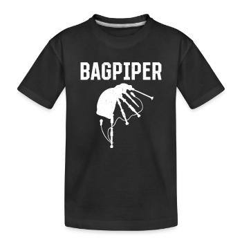Bagpipe Musician Bagpipe Instrument Bagpipe Player - Kinder Premium Bio T-Shirt - Schwarz - Vorne
