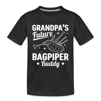 Grandpa's Future Bagpiper Buddy Bagpipe Player - Kinder Premium Bio T-Shirt - Schwarz - Vorne