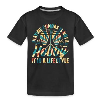 Jouer aux congas n’est pas un passe-temps, c’est un style de vie - T-shirt bio Premium Enfant - noir - Devant