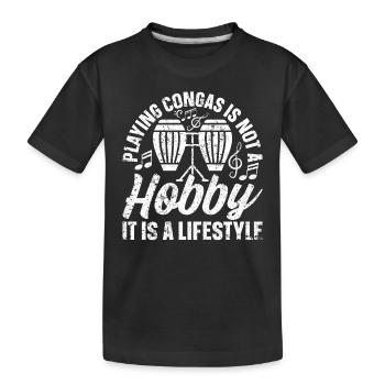 Jouer aux congas n’est pas un passe-temps, c’est un style de vie - - T-shirt bio Premium Enfant - noir - Devant