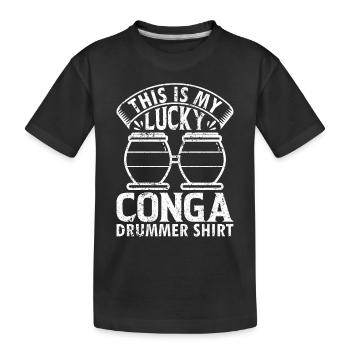 Ceci est ma chemise de batteur Lucky Conga Conga Musicia - T-shirt bio Premium Enfant - noir - Devant