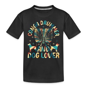 Conga Player Dog Owner - Conga Drummer and Dog Lov - Kinder Premium Bio T-Shirt - Schwarz - Vorne