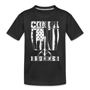 Conga Drummer Conga Player Conga Drums US Flag Con - Kids' Premium Organic T-Shirt - black - Front