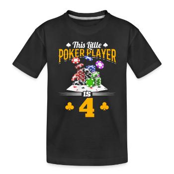 Joueur de poker 4ème anniversaire Ce petit joueur de poker - T-shirt bio Premium Enfant - noir - Devant