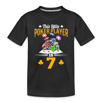 Poker Player 7th Birthday This Little Poker Player - Kinder Premium Bio T-Shirt - Schwarz - Vorne