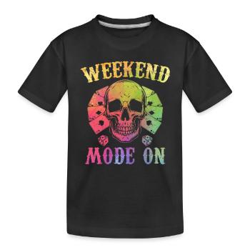 Poker Player Weekend Mode On - Playing Poker - Kinder Premium Bio T-Shirt - Schwarz - Vorne