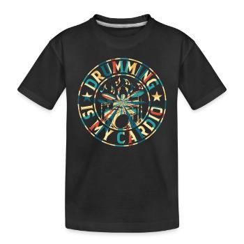 Drum Player Drummer - Drumming Is My Cardio - Kids' Premium Organic T-Shirt - black - Front