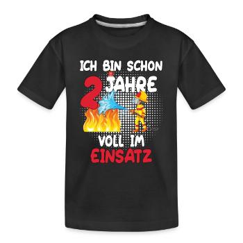 Ich Bin Schon 2 Jahre Voll Im Einsatz - Kinder Premium Bio T-Shirt - Schwarz - Vorne