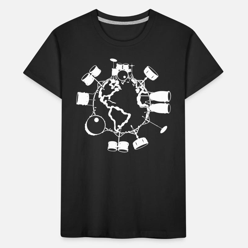 Drum Player Drum Instruments Drummer Earth Day Kinder Premium Bio T-Shirt