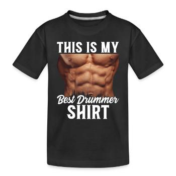 C’est mon meilleur batteur Shirt Batteur - T-shirt bio Premium Enfant - noir - Devant