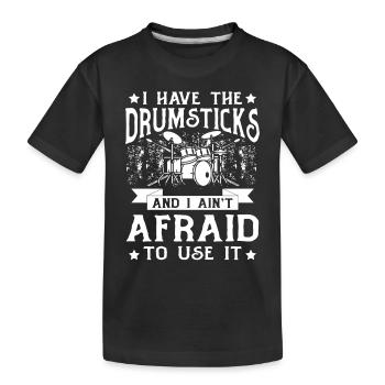 Batteur - J’ai les baguettes et je n’ai pas peur - T-shirt bio Premium Enfant - noir - Devant