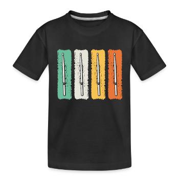 Retro Drumsticks Drummer Drum Player - Retro Drums - Kids' Premium Organic T-Shirt - black - Front
