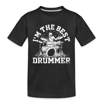 Je suis le meilleur batteur - T-shirt bio Premium Enfant - noir - Devant