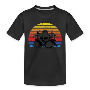 Sloth Drum Set Drumming Sloth Drummer - Kids' Premium Organic T-Shirt - black - Front