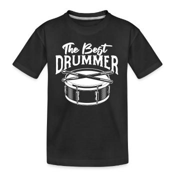Batteur Batteur Musicien - Le Meilleur Batteur - T-shirt bio Premium Enfant - noir - Devant