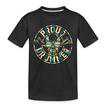 Proud Drummer - Drum Player Drum Musician Proud Dr - Kids' Premium Organic T-Shirt - black - Front