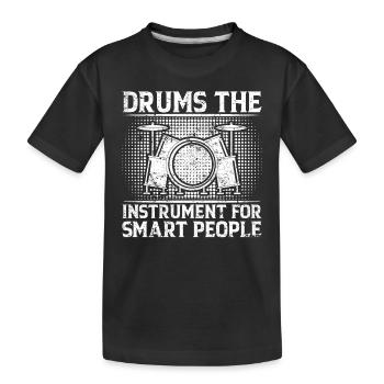 Batterie L’instrument pour les gens intelligents - Batteur - T-shirt bio Premium Enfant - noir - Devant