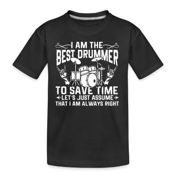 Je suis le meilleur batteur drôle de batteur batteur - T-shirt bio Premium Enfant - noir - Devant