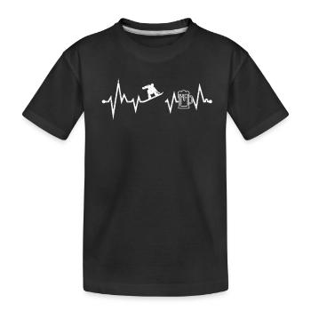 Snowboarding Snowboarder Heartbeat - Kids' Premium Organic T-Shirt - black - Front