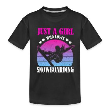 Snowboarder Girl - Just A Girl Who Loves Snowboard - T-shirt bio Premium Enfant - noir - Devant