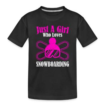 Juste une fille qui aime le snowboard Snowboarder Gir - T-shirt bio Premium Enfant - noir - Devant