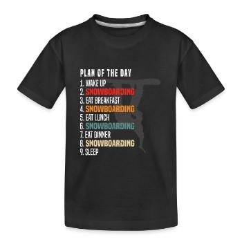 Plan de jour du snowboarder - Plan de snowboard du Da - T-shirt bio Premium Enfant - noir - Devant