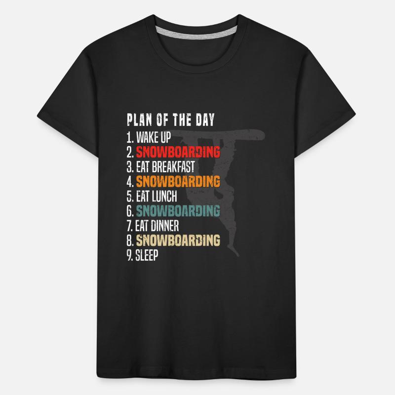 Plan de jour du snowboarder - Plan de snowboard du Da T-shirt bio Premium Enfant