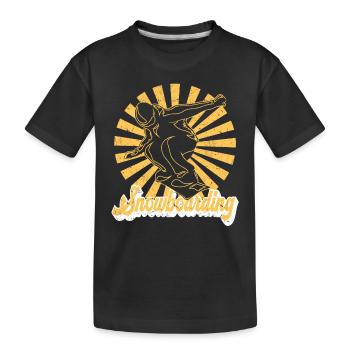 Snowboarding Winter Sports Snowboarder - Kinder Premium Bio T-Shirt - Schwarz - Vorne