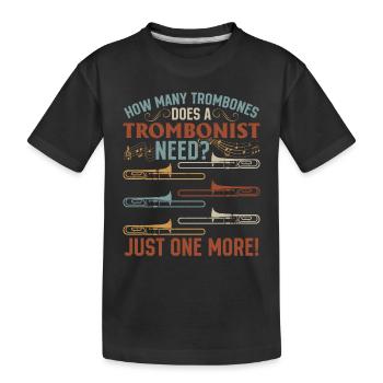 De combien de trombones un tromboniste a-t-il besoin? Trombon - T-shirt bio Premium Enfant - noir - Devant