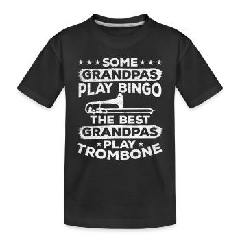 The Best Grandpas Play Trombone Trombone Musician - Kinder Premium Bio T-Shirt - Schwarz - Vorne