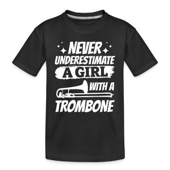 Ne sous-estimez jamais une fille avec un trombone Instrum - T-shirt bio Premium Enfant - noir - Devant