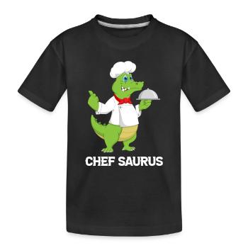 Chef Saurus Kitchen Cook Dinosaur Lover Kitchen Co - T-shirt bio Premium Enfant - noir - Devant