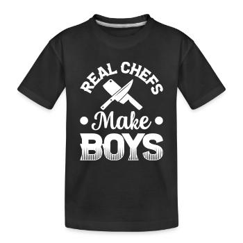 Vrai chef faire des garçons chef de cuisine couteaux cuisine fo - T-shirt bio Premium Enfant - noir - Devant