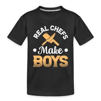 Real Chef Make Boys Cooking Chef Tools Cooking Foo - Kinder Premium Bio T-Shirt - Schwarz - Vorne